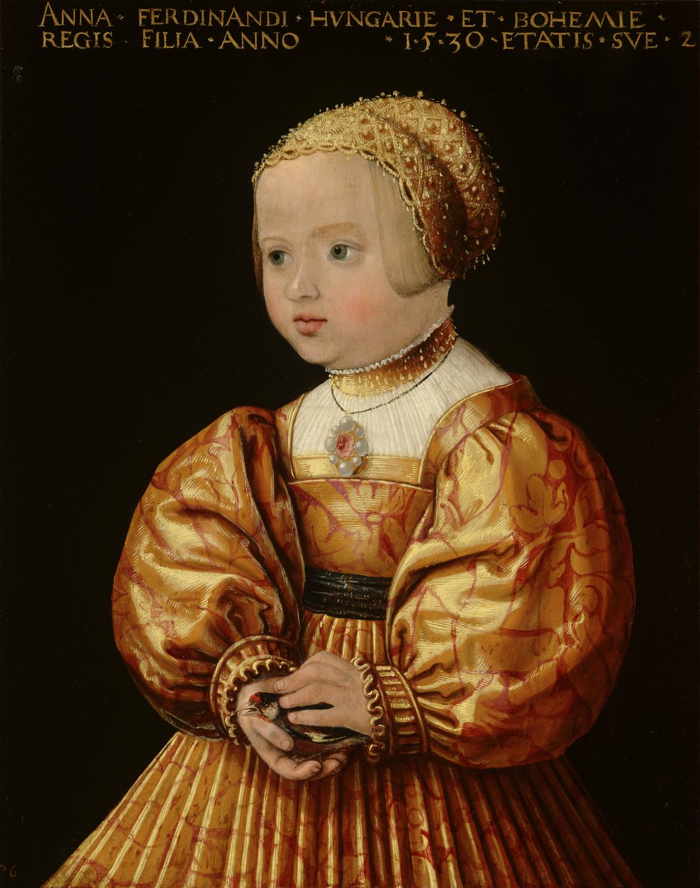 Portrett av Anna av Østerrike på to år, 1530 av Jakob Seisenegger