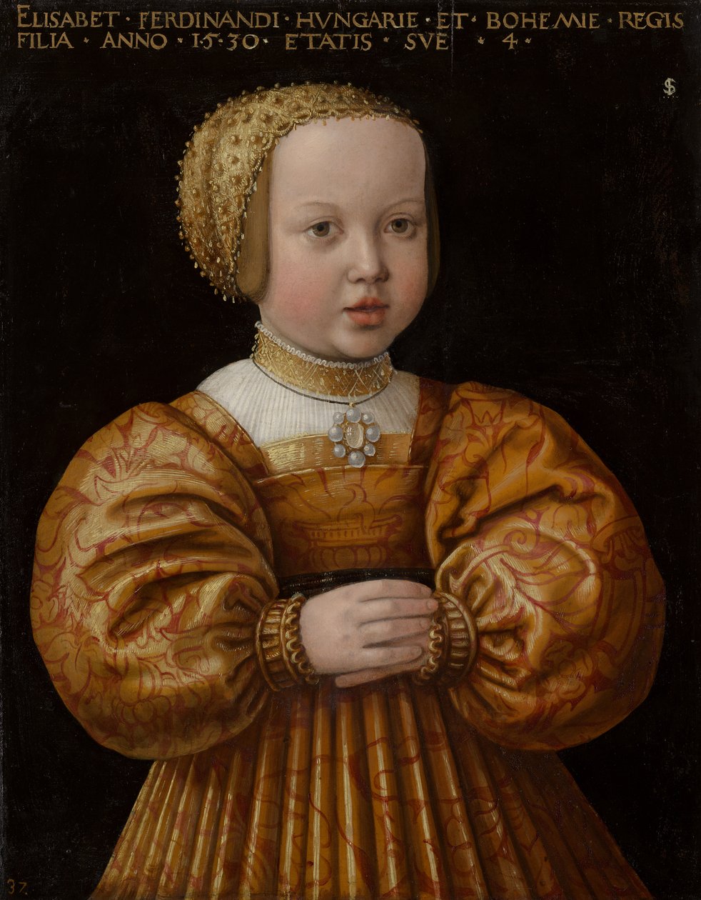 Portrett av Elisabeth av Østerrike på fire år, 1530 av Jakob Seisenegger