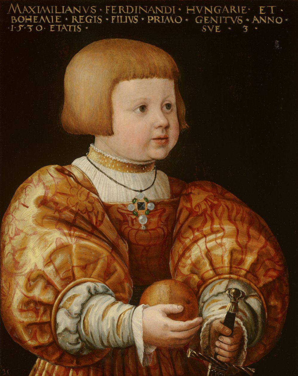 Portrett av Maximilian av Østerrike (1527-1576), tre år gammel, 1630 av Jakob Seisenegger