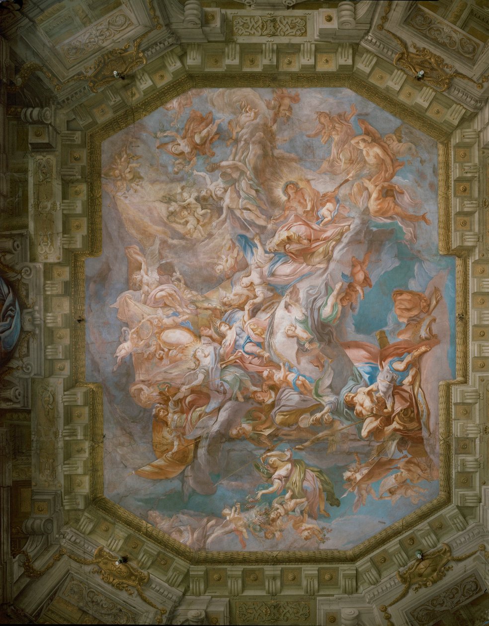 Apollo og Aurora (freske) av Jakob and Carlone Carlo (d.1708) Prandtauer