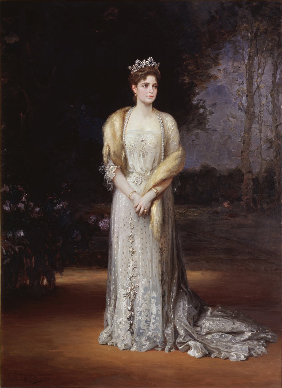 Portrett av keiserinne Alexandra Fyodorovna av Russland 1872-1918, kona til tsar Nicholas II, 1914 av Jakov Jakovlevich Veber