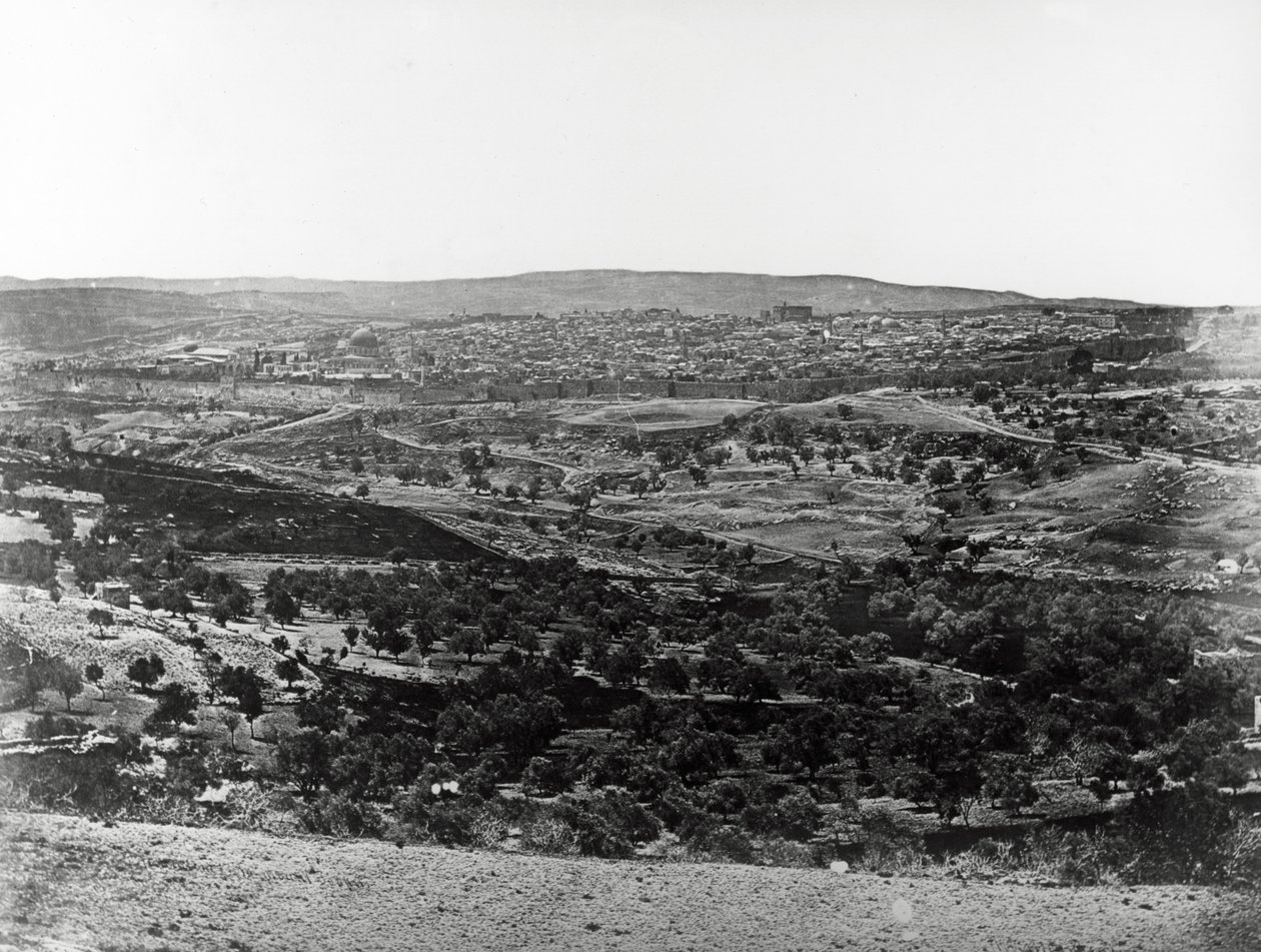 Jerusalem fra Mount Scopus, 1857 av Felice Beato