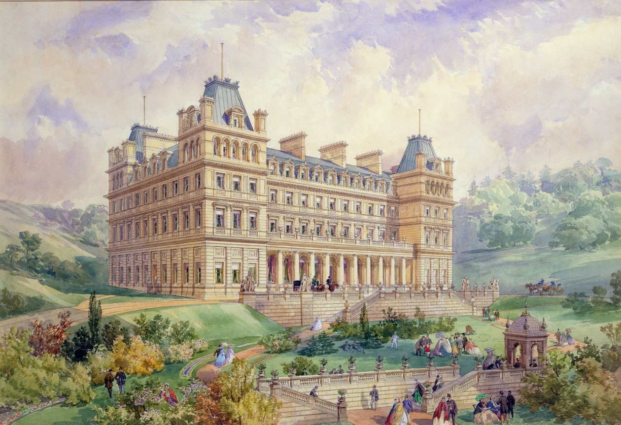 Utsikt over et foreslått hotell, Tunbridge Wells (wc, penn og blekk) av George Murray