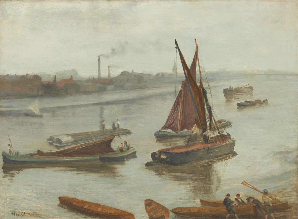 Old Battersea Reach av James Abbott McNeill Whistler