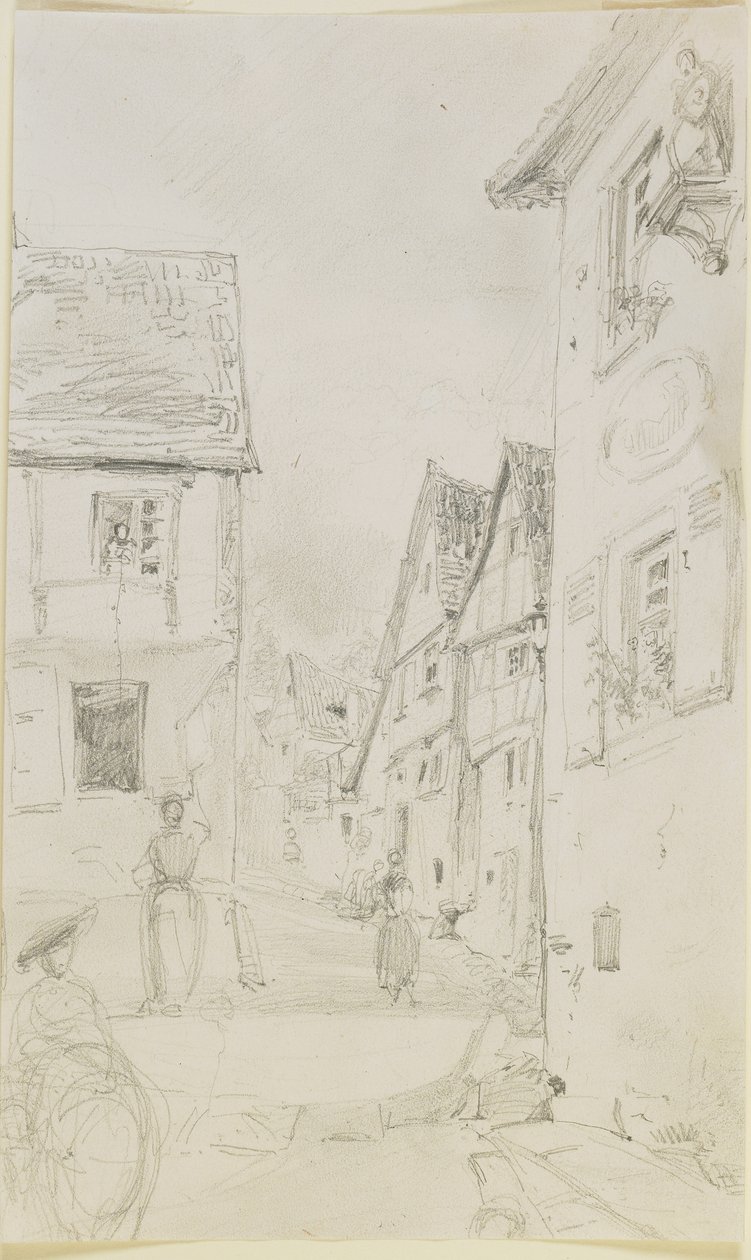 Et gatebilde, 1858 (blyant på off-white vevd papir) av James Abbott McNeill Whistler