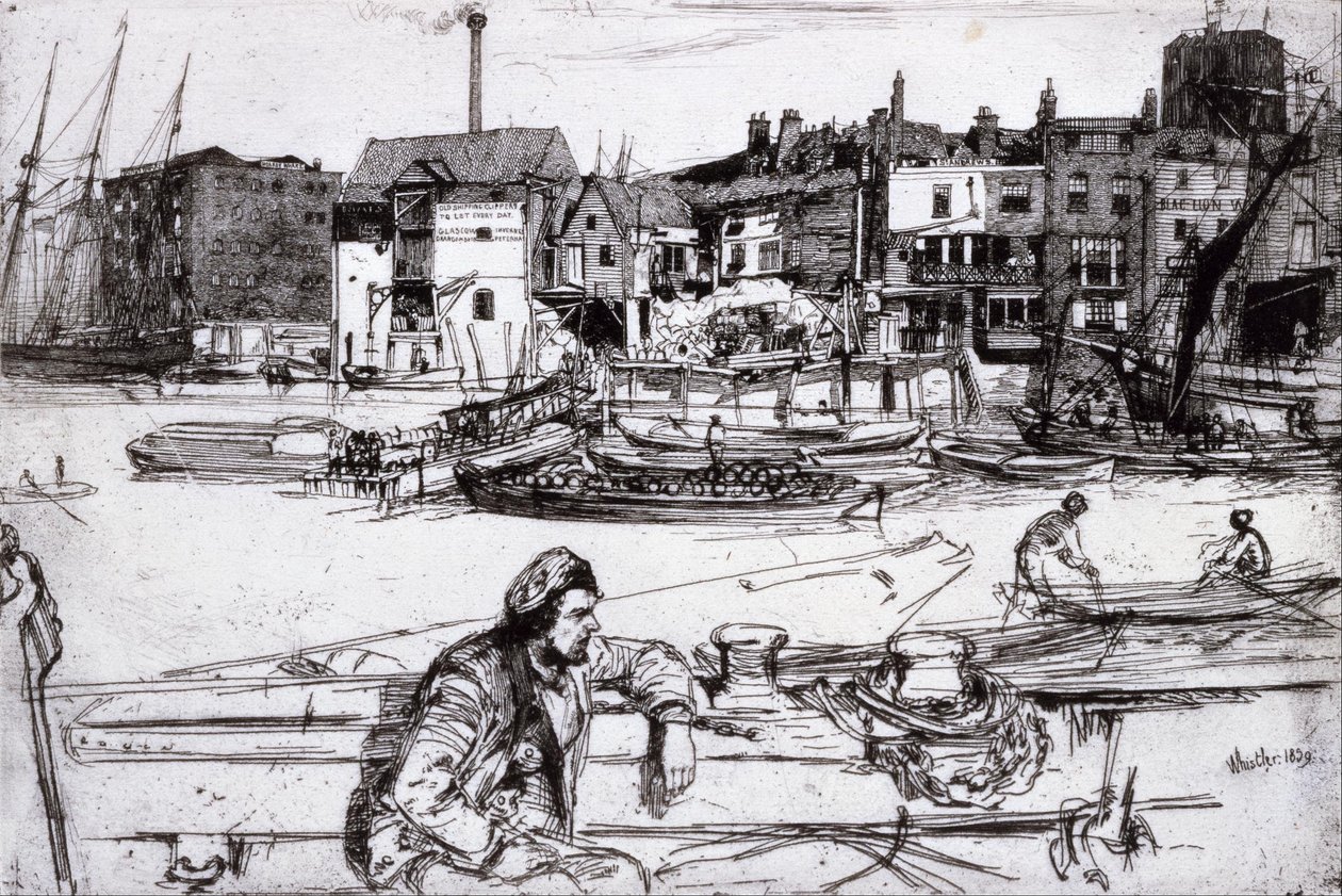 Black Lion Wharf av James Abbott McNeill Whistler