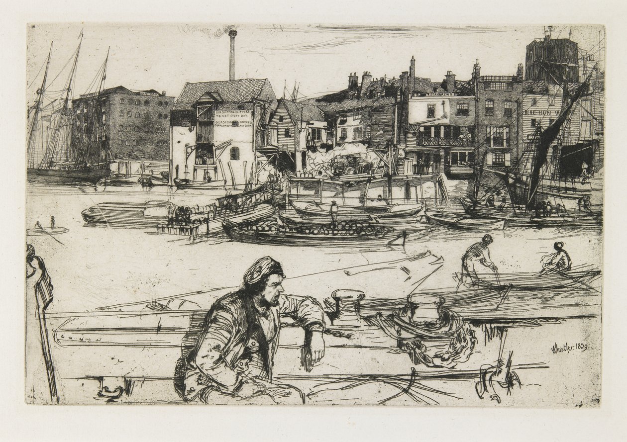 Black Lion Wharf, 1859 av James Abbott McNeill Whistler