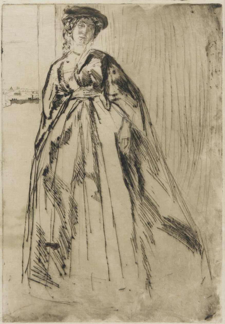 Finette, 1859 (tørrpunkt på papir) (se også 324643, 324644) av James Abbott McNeill Whistler