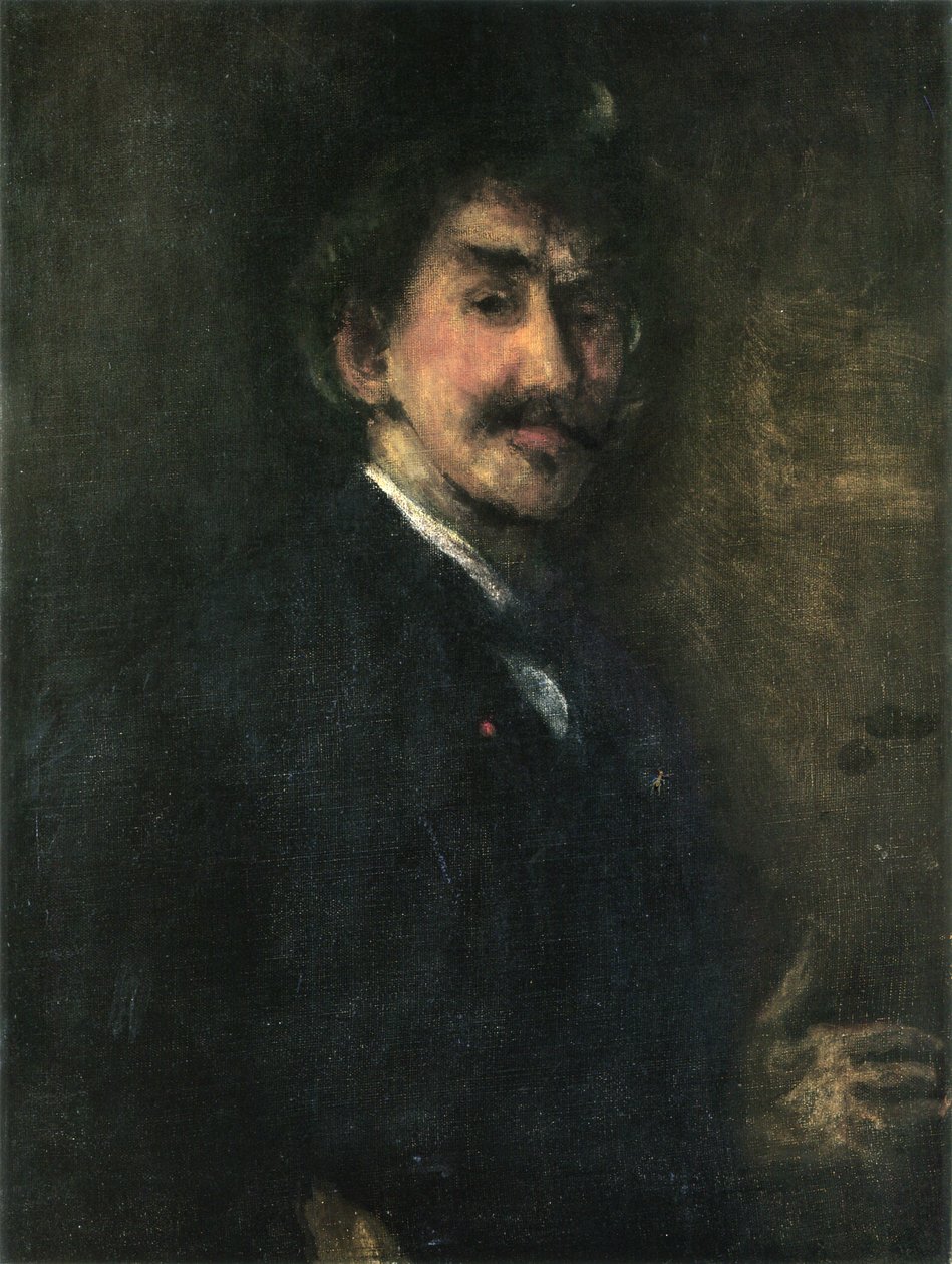Gull og brun: Selvportrett av James Abbott McNeill Whistler