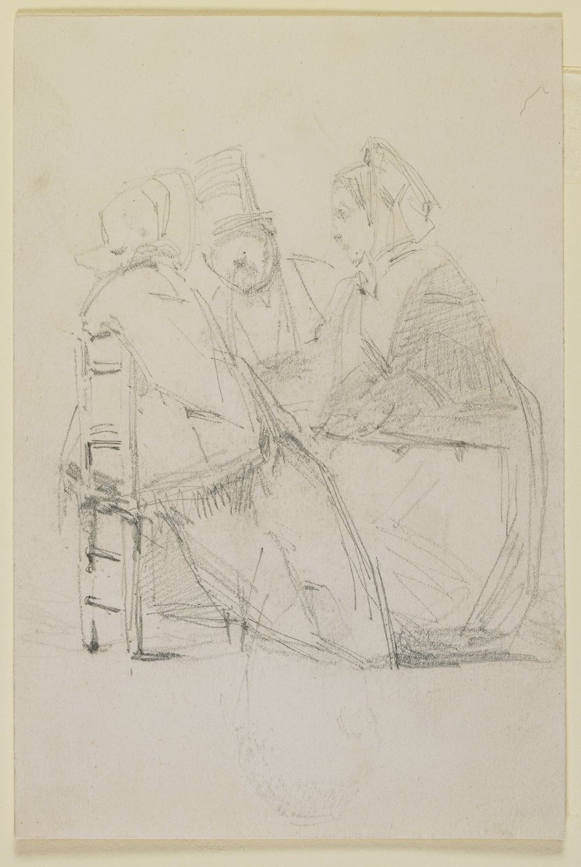 Gruppesamtaler, 1858 (blyant på off-white vevd papir) av James Abbott McNeill Whistler