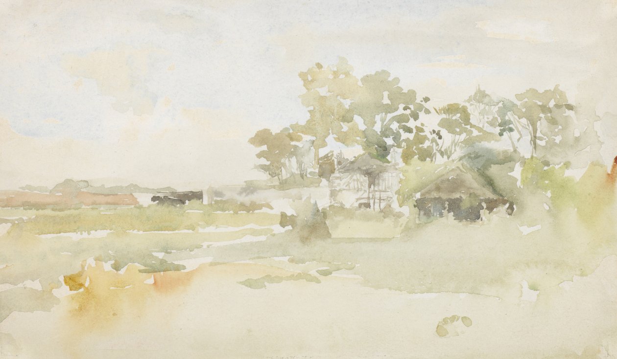 Landskap med gårdsbygninger, ca. 1884 av James Abbott McNeill Whistler
