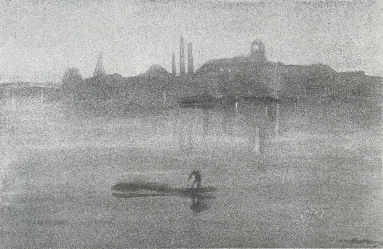 Nocturne: The River at Battersea, 1878 av James Abbott McNeill Whistler