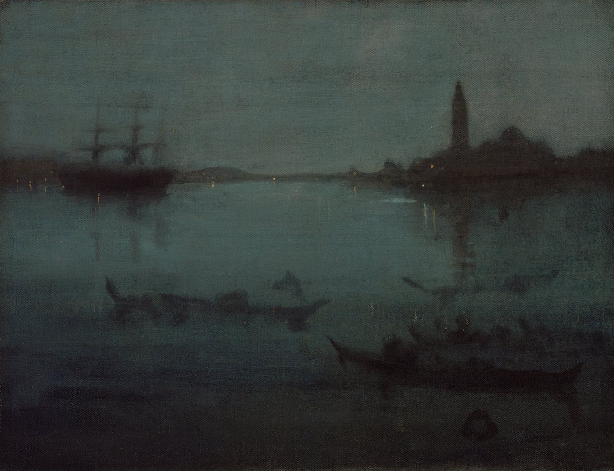 Nocturne in Blue and Silver- The Lagoon, Venezia av James Abbott McNeill Whistler