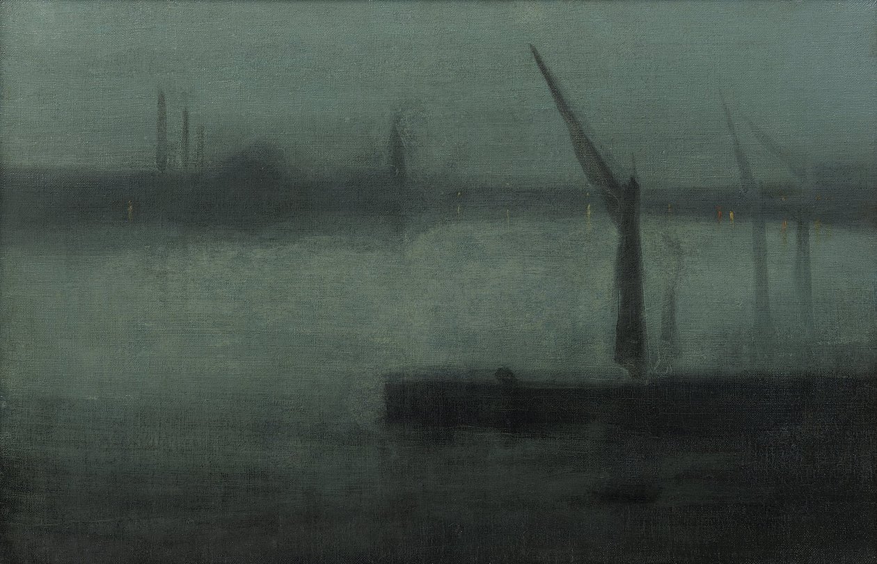 Nocturne- Blått og sølv- Battersea Reach av James Abbott McNeill Whistler