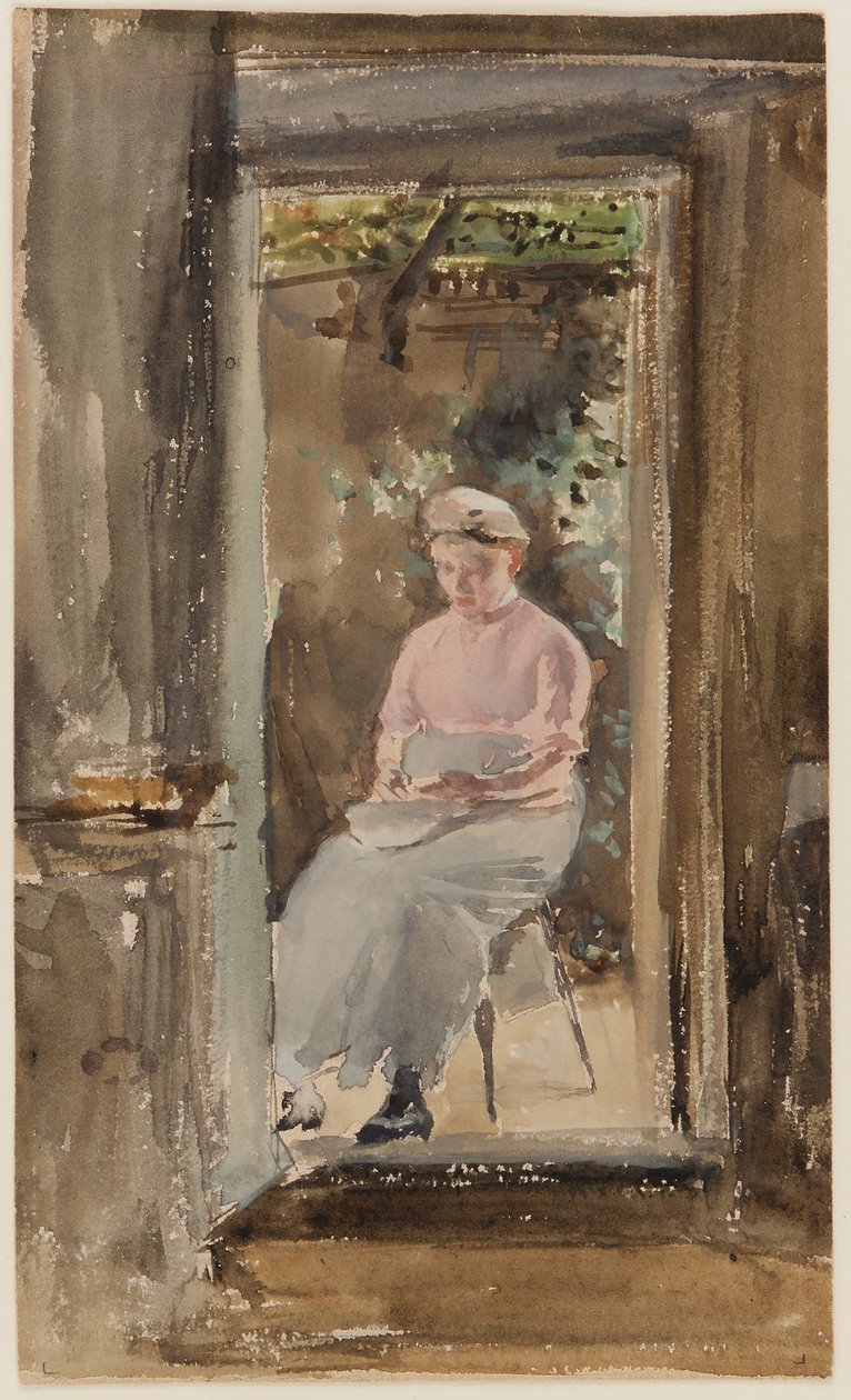 Rosa notat: Shelling Peas, 188384 av James Abbott McNeill Whistler