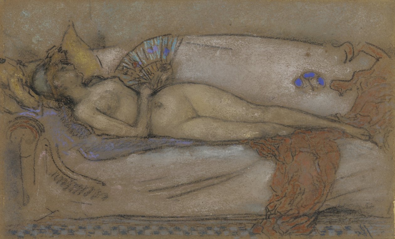 Pour le pastel: Rose and Opal, ca. 1885-95 (kritt og pastell på brunt papir) av James Abbott McNeill Whistler
