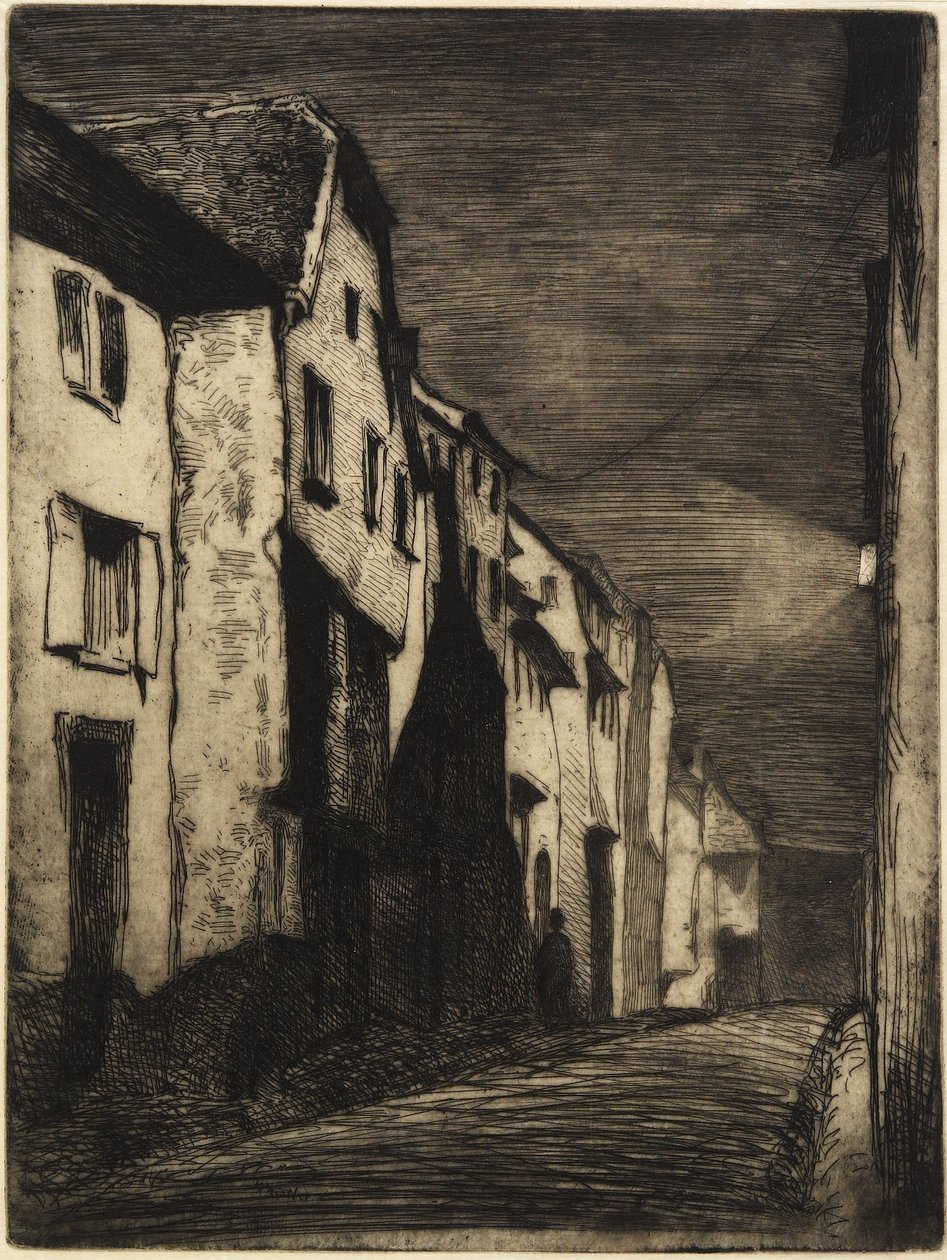 Street at Saverne fra Twelve Etchings from Nature, 1858 av James Abbott McNeill Whistler