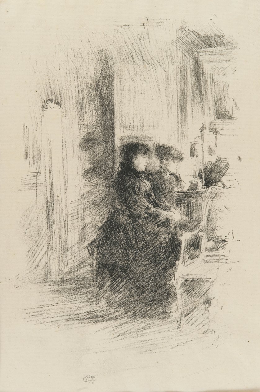 Duetten (litografi på papir) av James Abbott McNeill Whistler