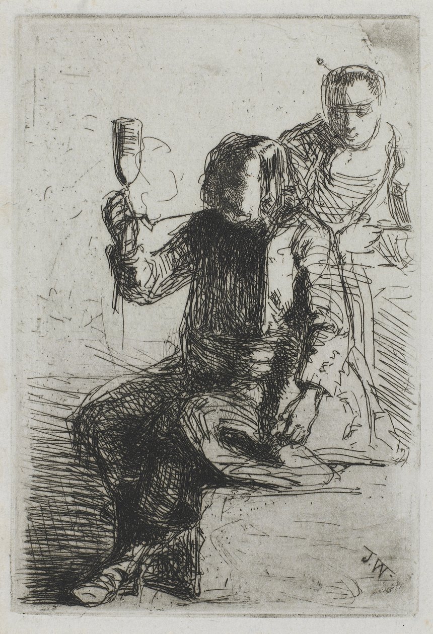 Nederlenderen holder et glass, ca. 1857 (radering på papir) av James Abbott McNeill Whistler