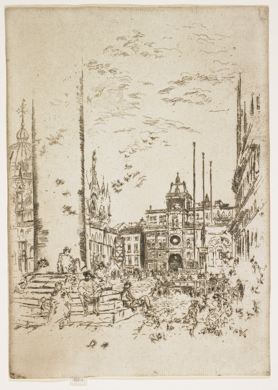 The Piazetta, tallerken fra The Second Venice Set or Twenty-Six Etchings, 1879-1880 av James Abbott McNeill Whistler