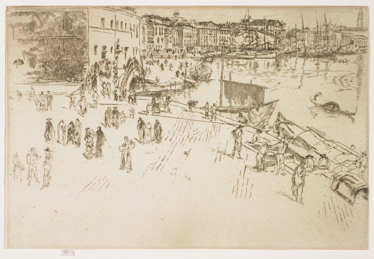 The Riva, nr. 1 fra The First Venice Set, 1879-1880 av James Abbott McNeill Whistler