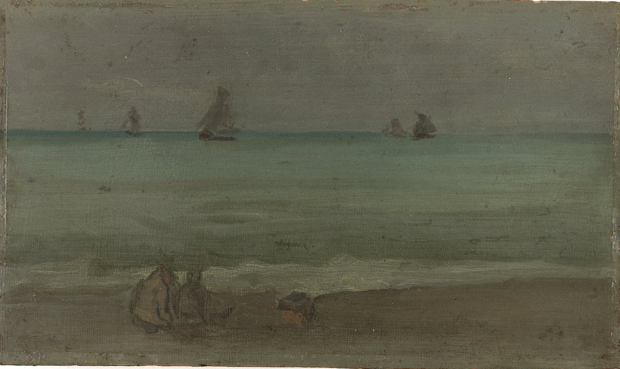 Sommerhavet, 1880-tallet (olje på trepanel) av James Abbott McNeill Whistler