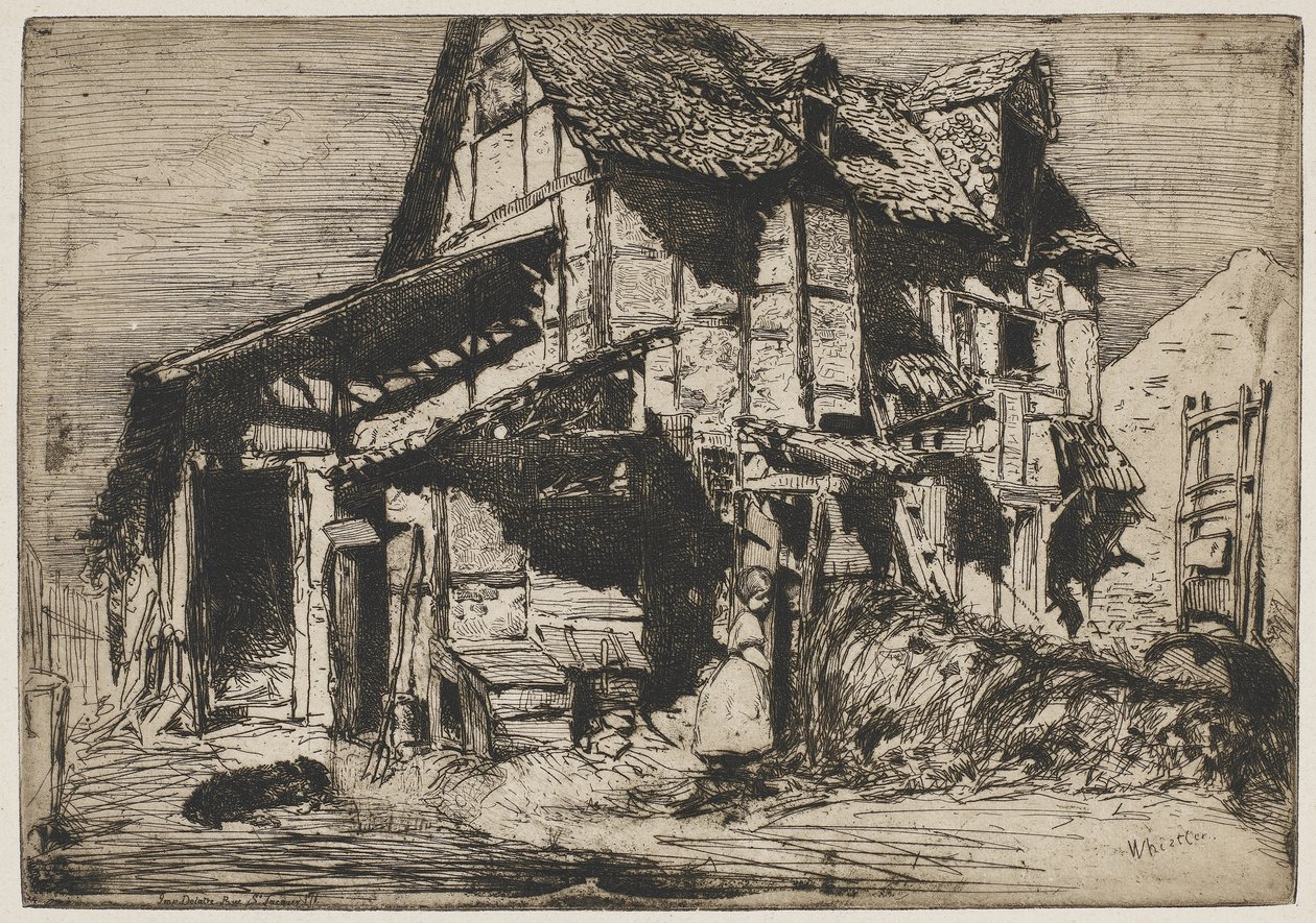 The Unsafe Tenement, 1858 (radering på papir) av James Abbott McNeill Whistler