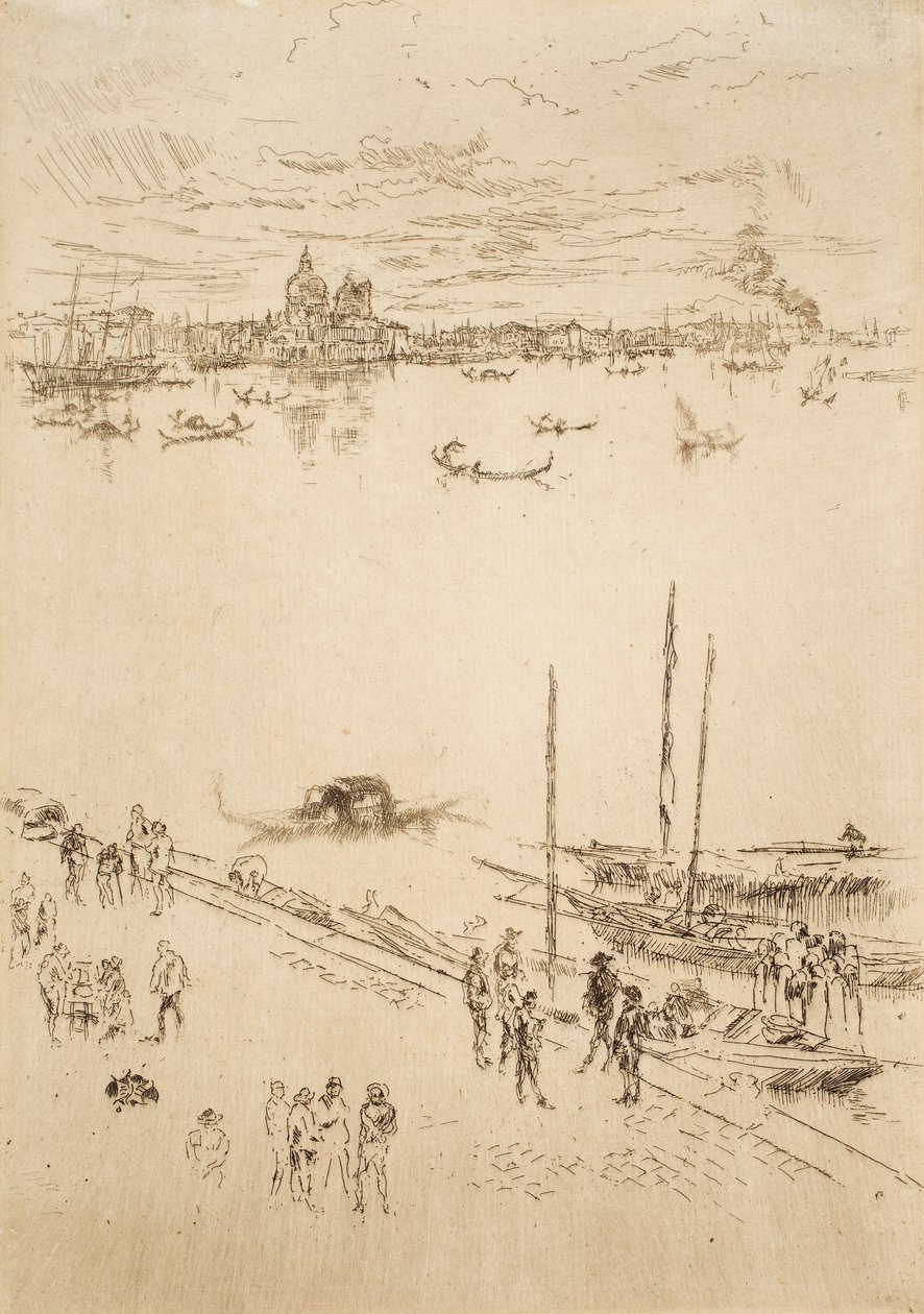 Oppreist Venezia, fra de tjue-seks etsninger, også kjent som det andre Veneziasettet av James Abbott McNeill Whistler