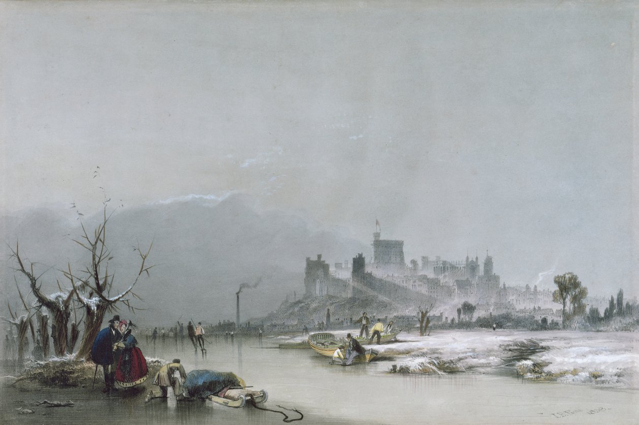Windsor Castle: fra Themsen, 1800-tallet av James Baker Pyne