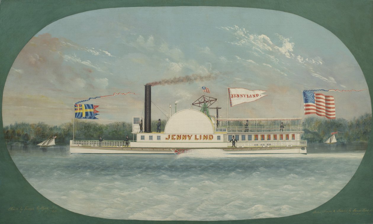 Dampbåt Jenny Lind, 1850 av James Bard
