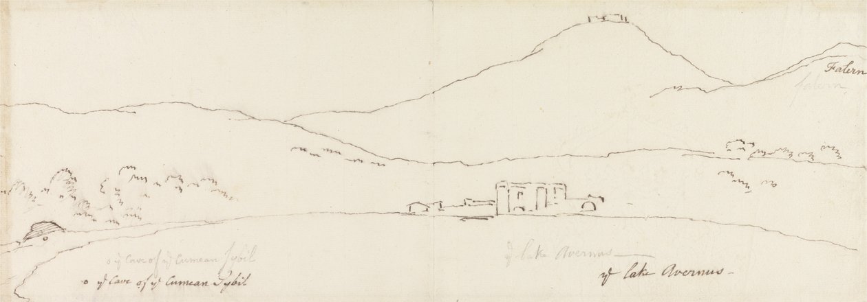 The Cumean Sybil -grotten ved bredden av Lake Avernus av James Barry