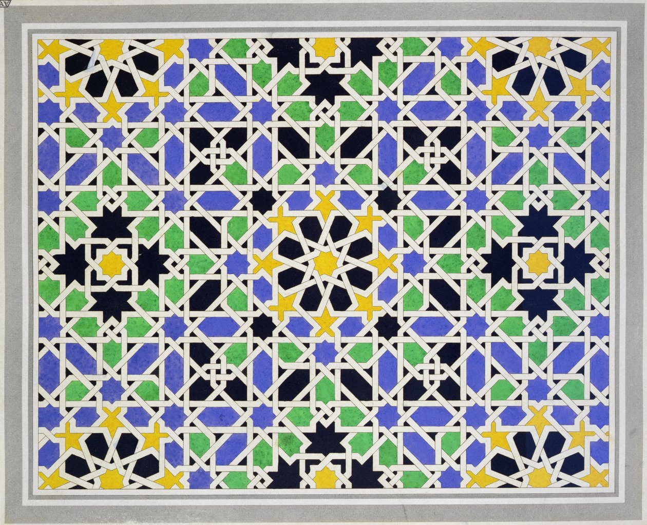 Mosaikk i dado av døren i hallen til de to søstre, Alhambra, fra 
