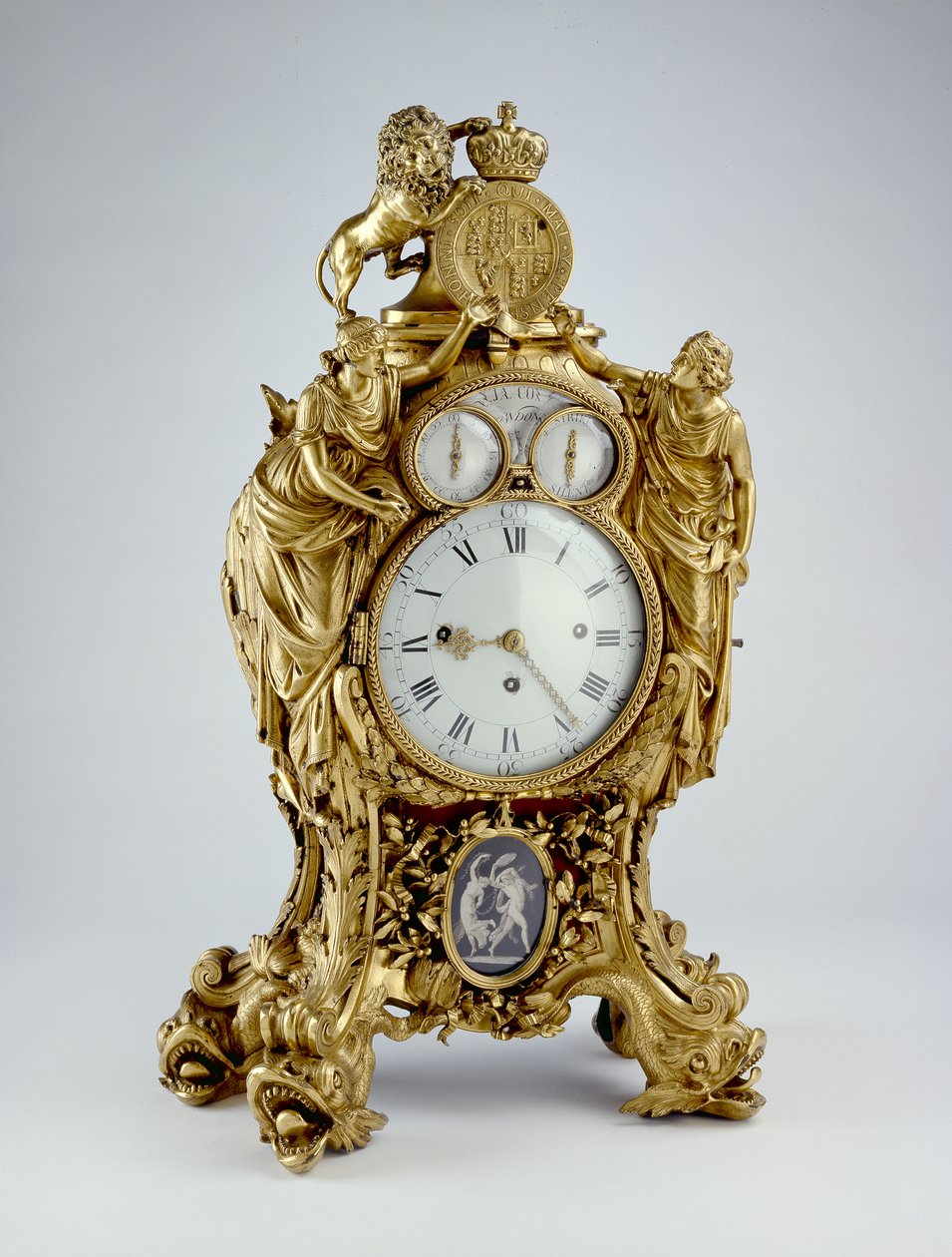 Klokke, 1775 - 1800 bronse, ildforgylt, ormolu av James Cox
