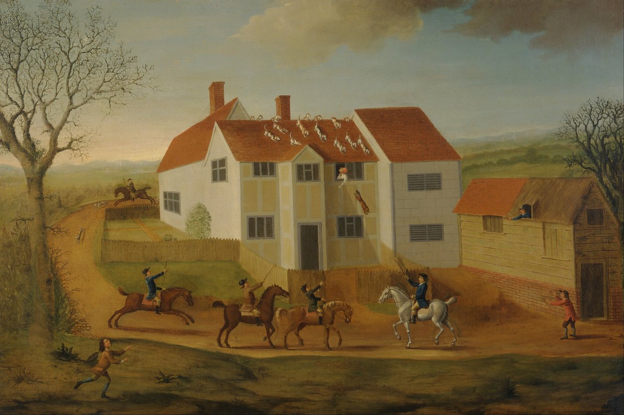 John Sidey og hans hunder på et våningshus nær Hadleigh, Suffolk av James Dunthorne