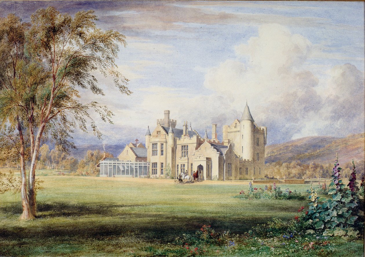 Balmoral slott, ca. 1840 av James Giles