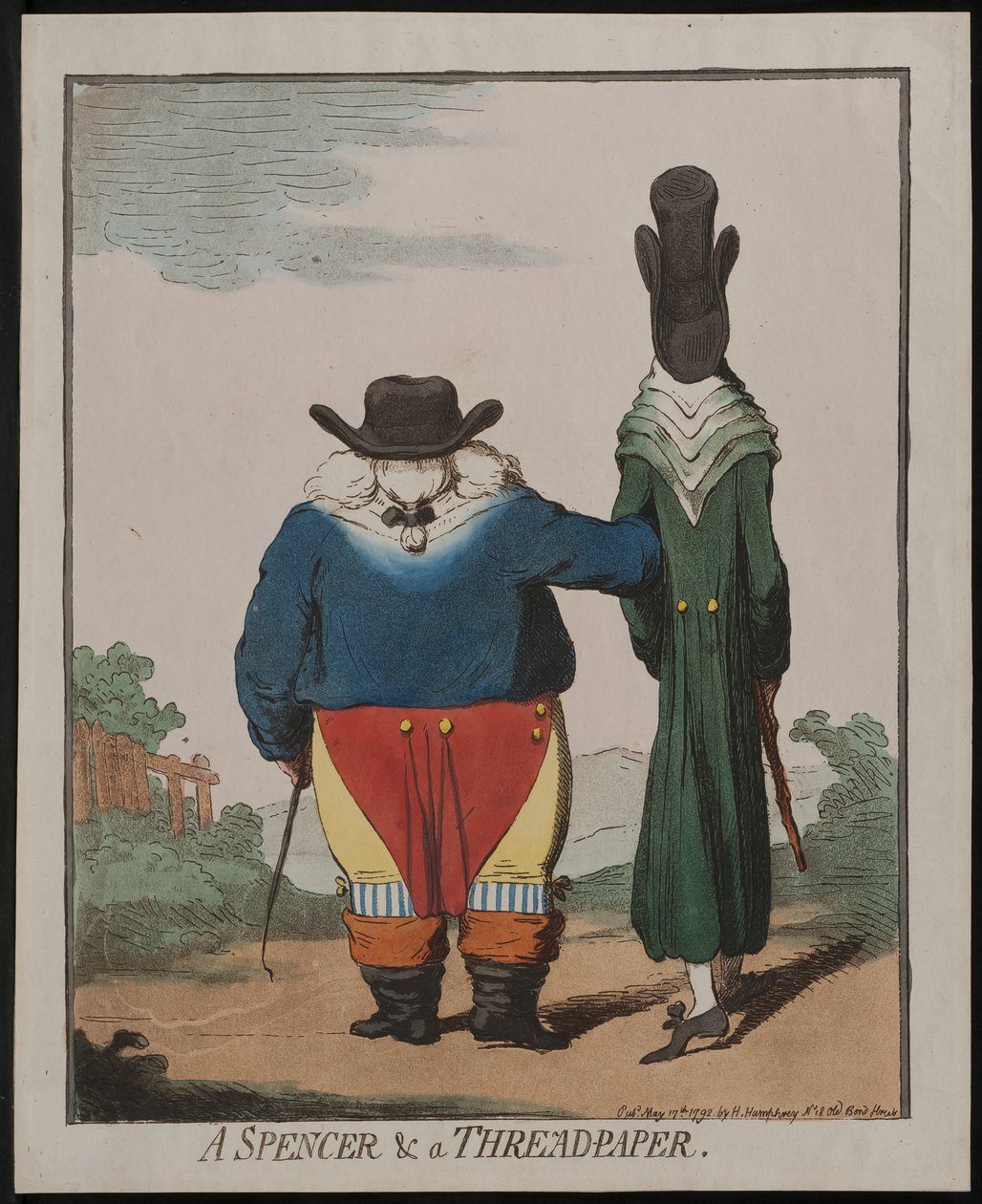 En Spencer og et trådpapir, 1792 av James Gillray