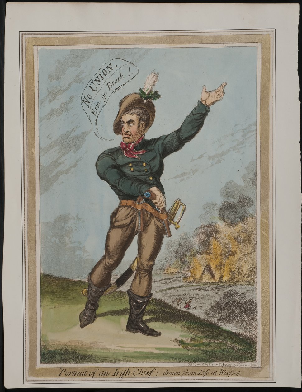 Portrait of an Irish Chief: hentet fra Life at Wexford, 1798 av James Gillray