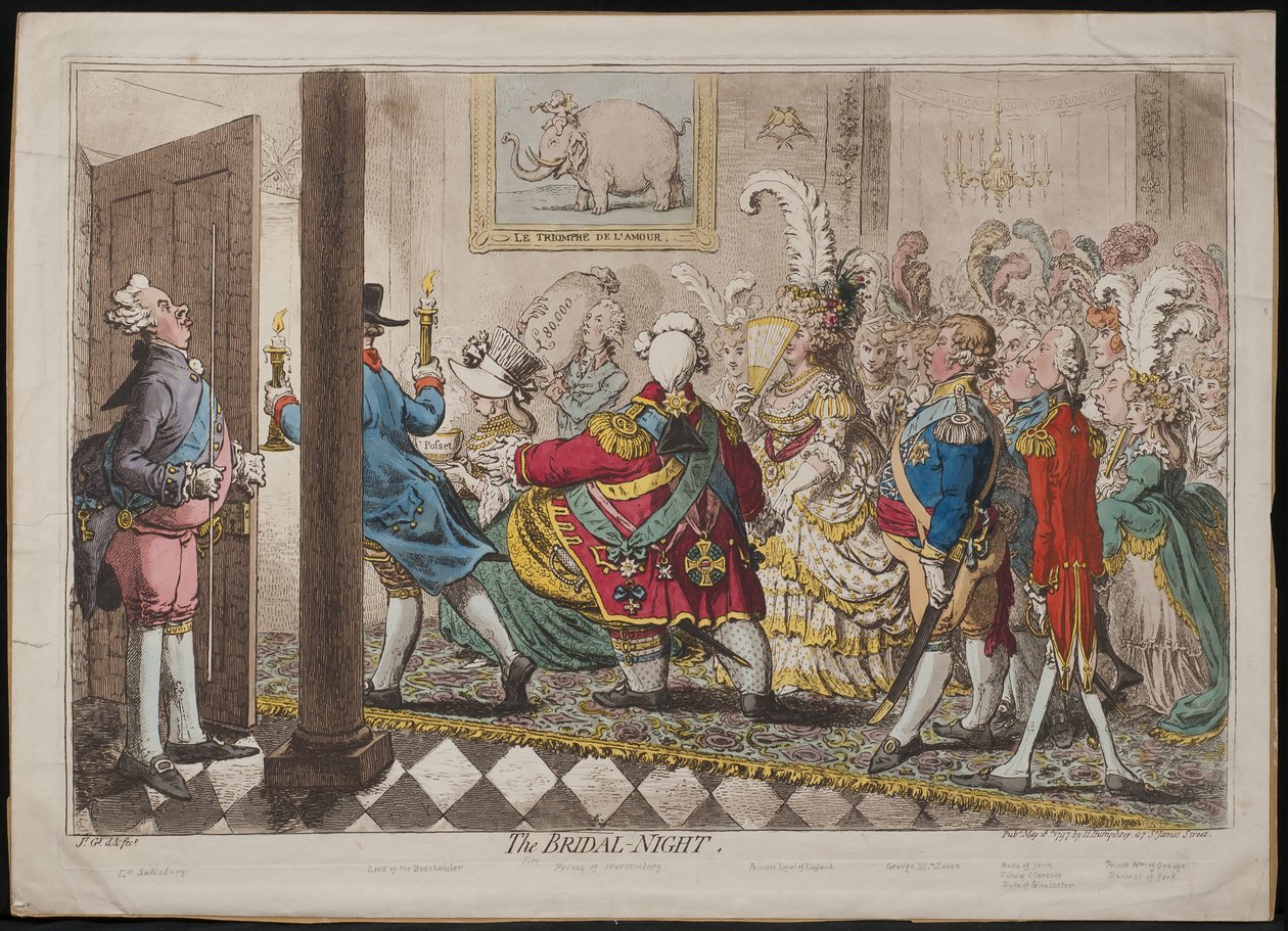 Brudenatten, 1797 av James Gillray