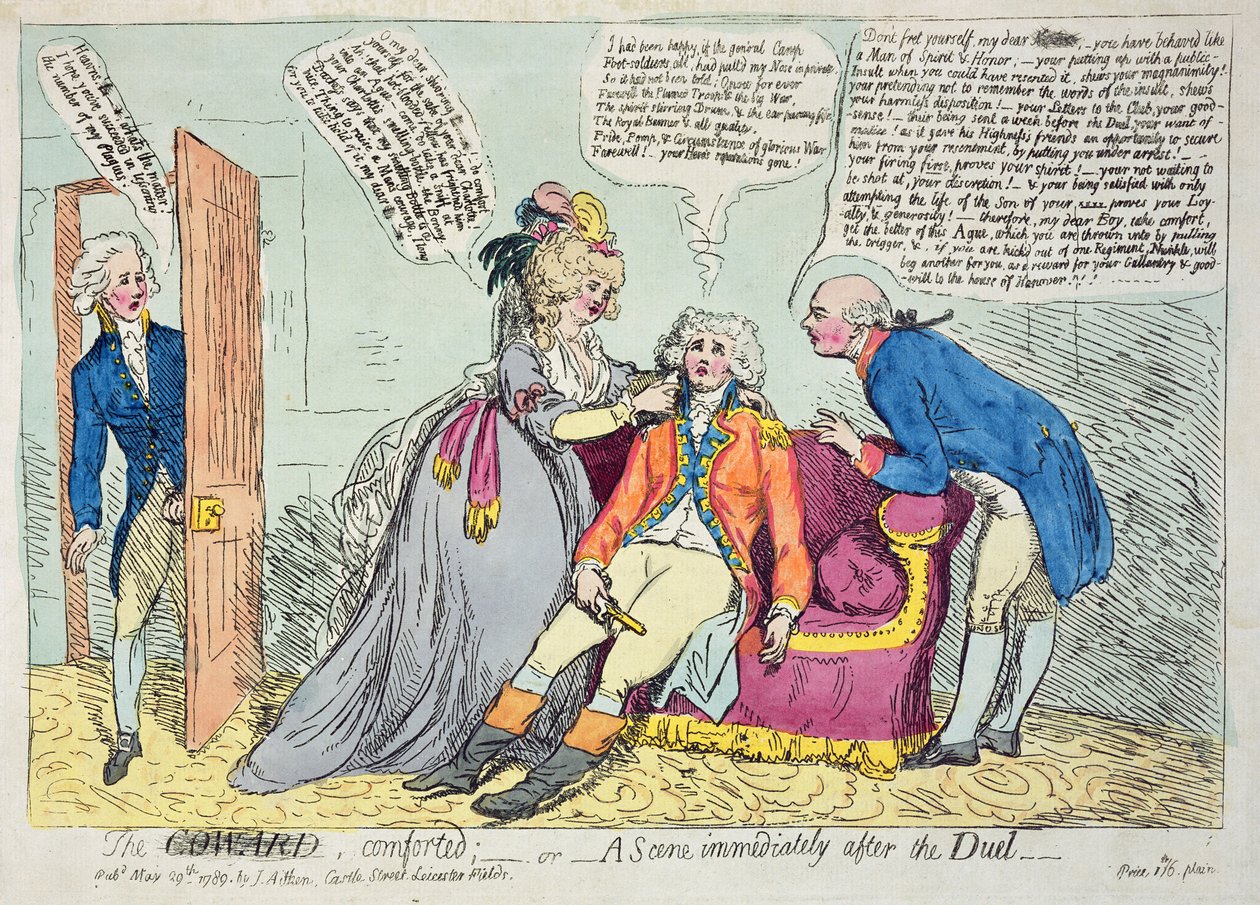 The Coward Comforted, utgitt av James Aitken, 1789 av James Gillray