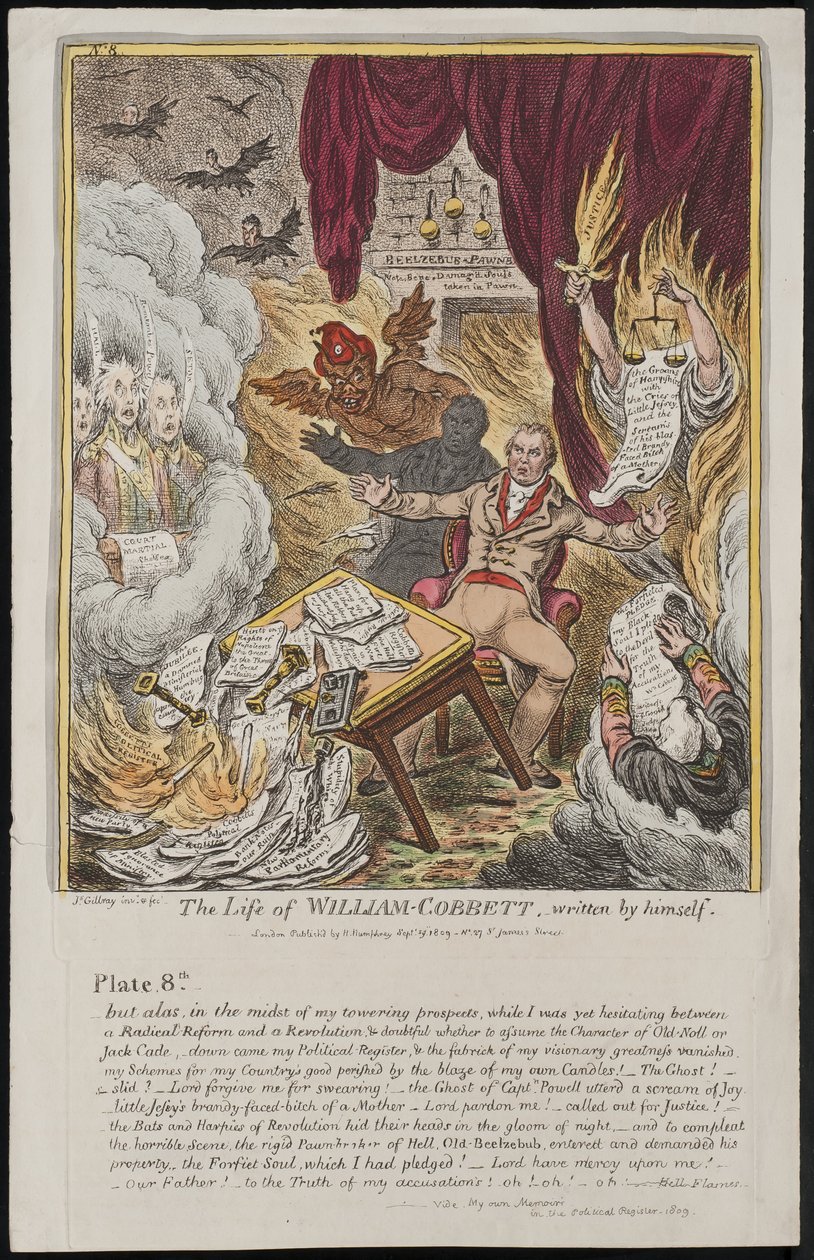 The Life of William Cobbett, skrevet av ham selv, 1809 av James Gillray