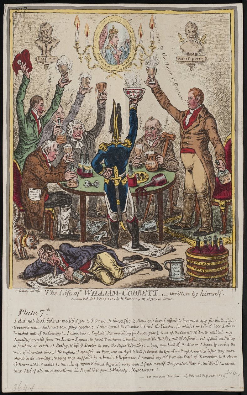The Life of William Cobbett, skrevet av ham selv, 1809 av James Gillray
