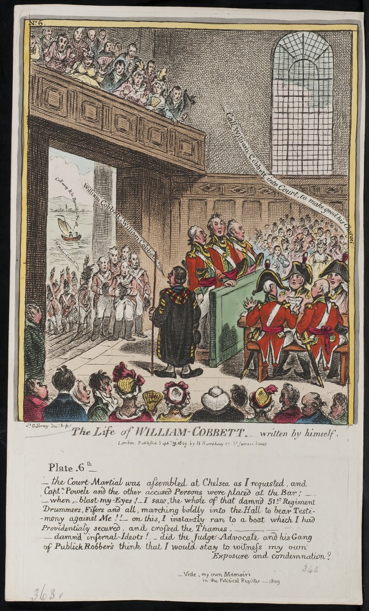 The Life of William Cobbett, skrevet av ham selv, 1809 av James Gillray