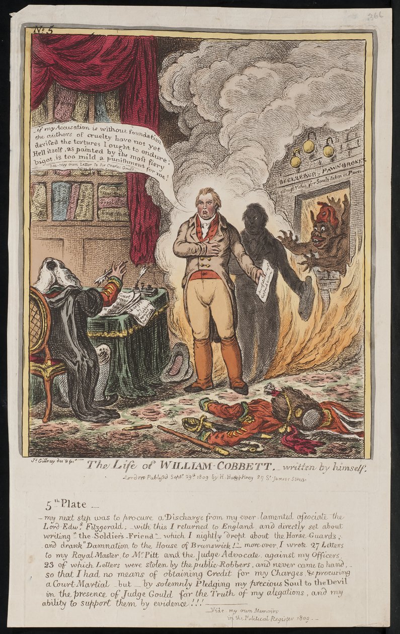 The Life of William Cobbett, skrevet av ham selv, 1809 av James Gillray