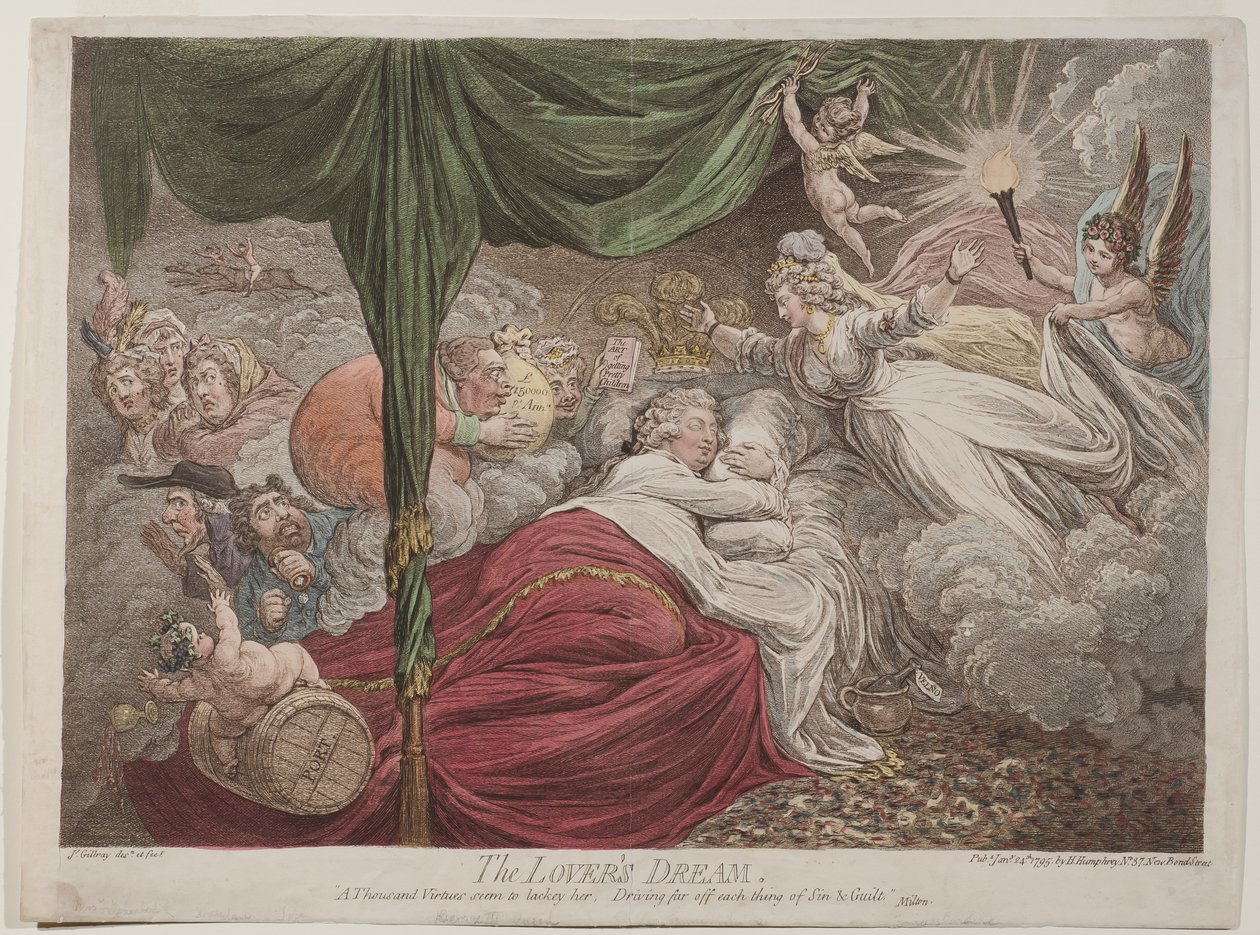 The Lovers Dream, 1795 av James Gillray