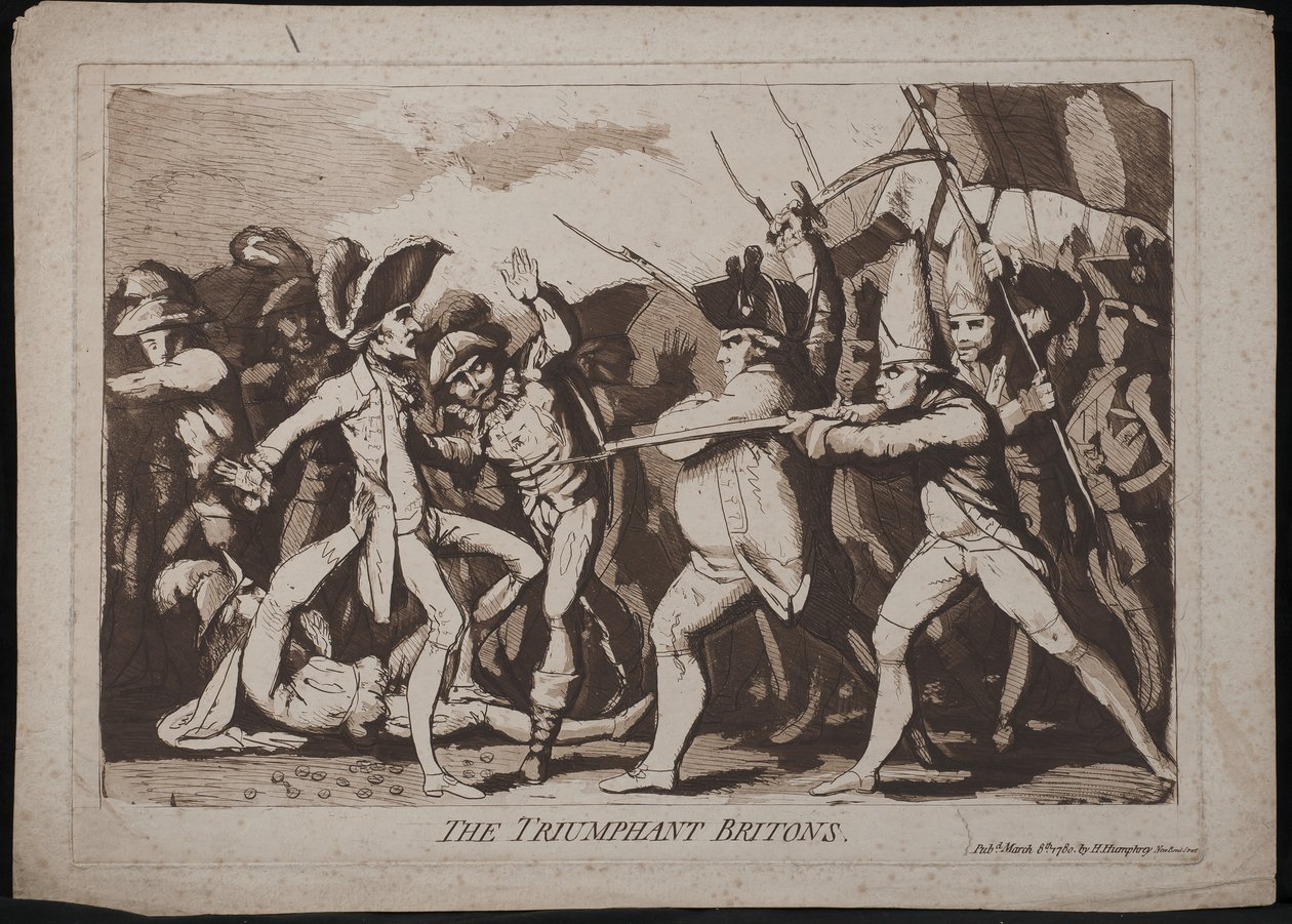 De triumferende britene, 1780 av James Gillray