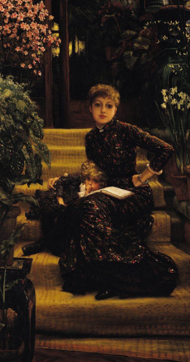 Mor og barn eller den eldste søsteren, ca. 1881 av James Jacques Joseph Tissot
