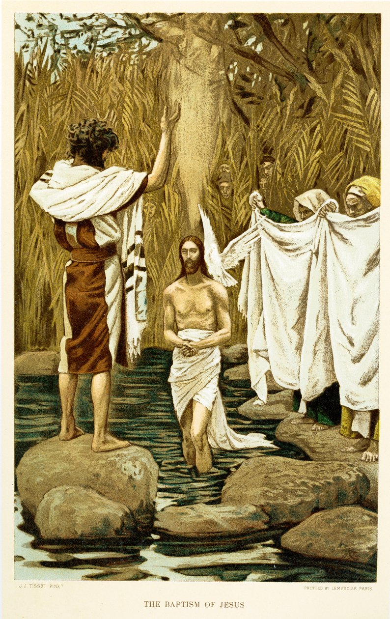 Jesu dåp, Saint Matteus - Bibelen av James Jacques Joseph after Tissot