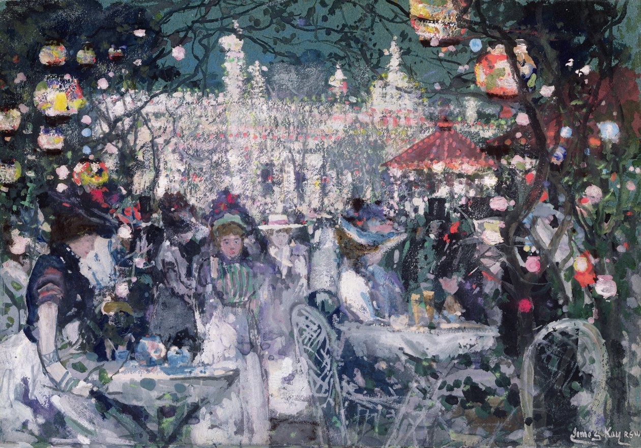 Tivoli, København (wc og heving på papir) av James Kay