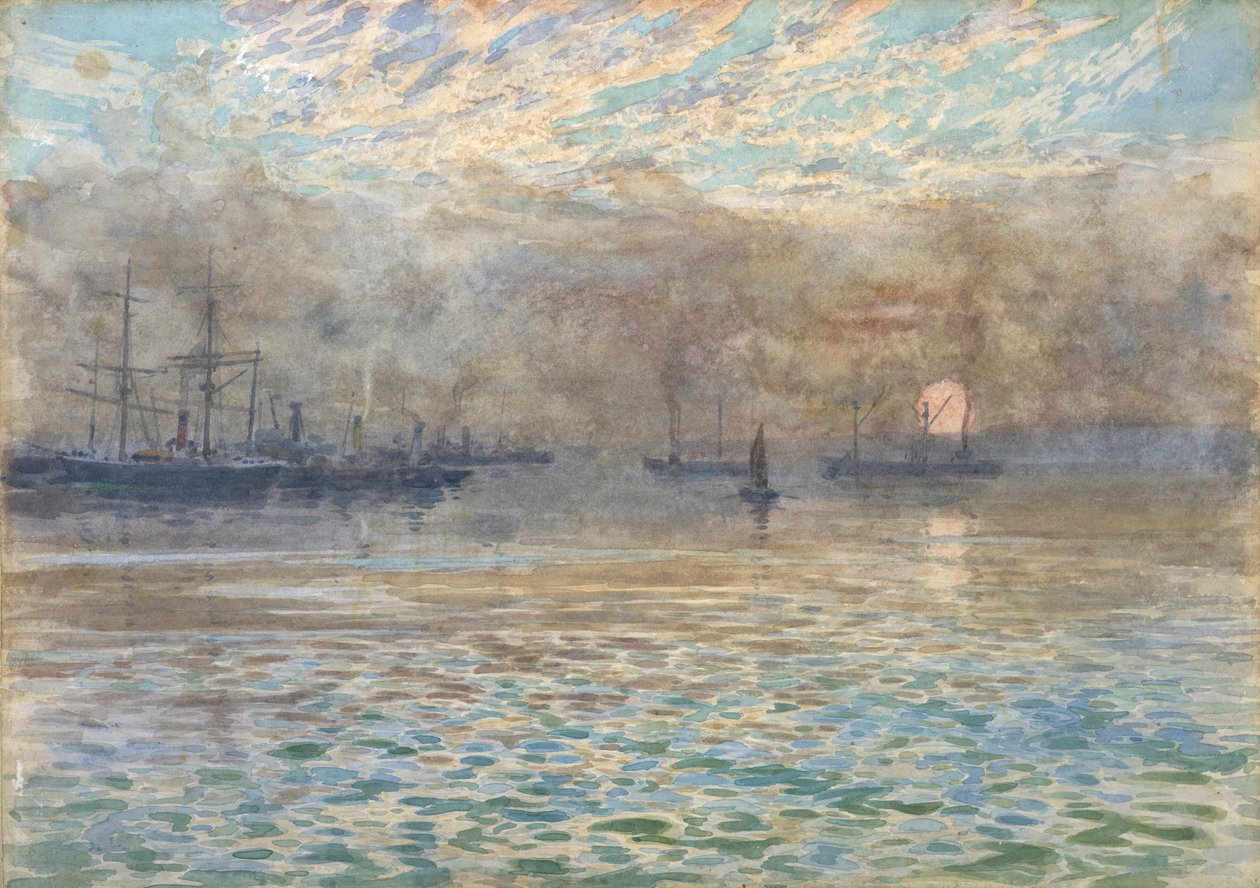 Vintermorgen, Wellington Harbour av James McLachlan Nairn