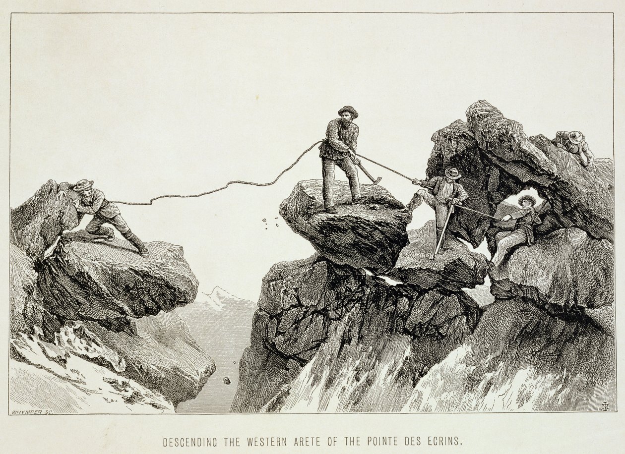 Nedstigende den vestlige areten av Pointe des Ecrins, fra 